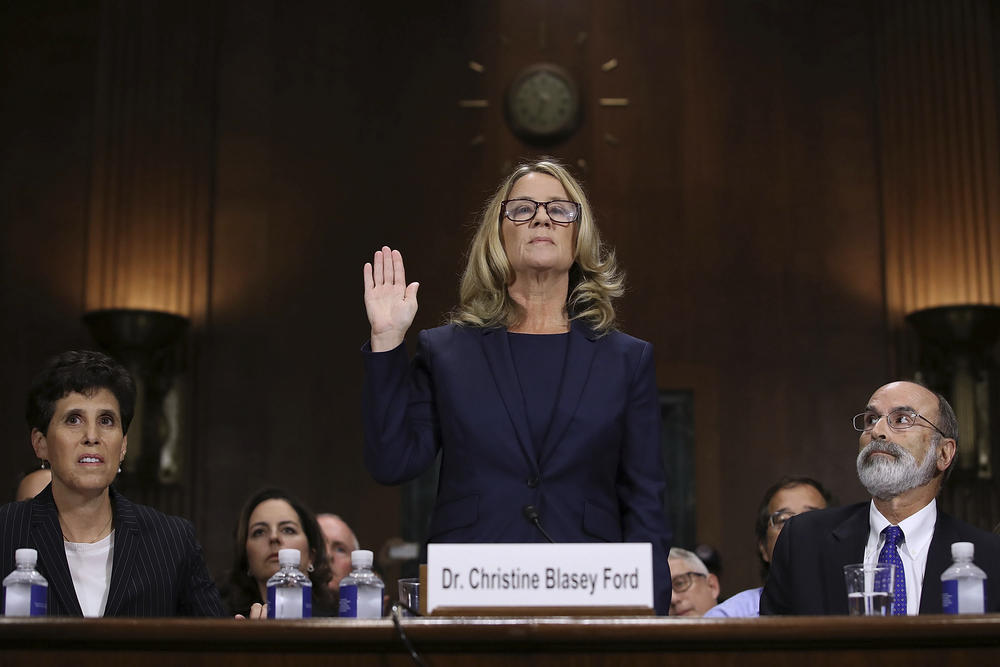 Christine Blasey Ford testifying early last week.