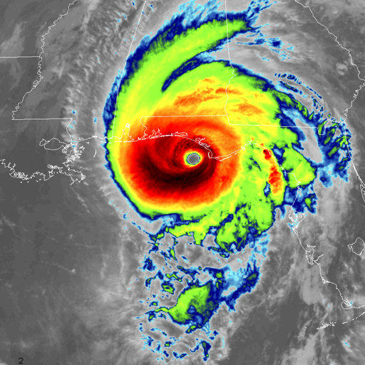 This infrared satellite image made available by NOAA shows Hurricane Michael approaching the Florida panhandle on Wednesday.