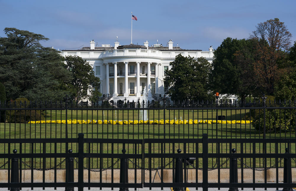 The White House is seen in Washington, Tuesday, Oct. 1, 2019, as House Democrats move aggressively in their impeachment inquiry of President Donald Trump.