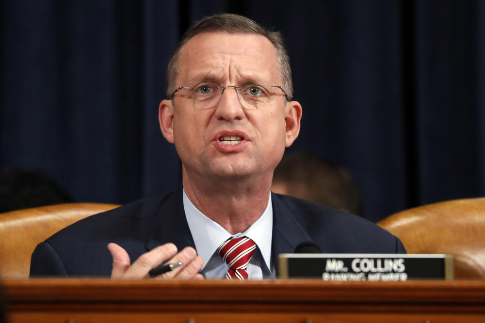 House Judiciary Committee ranking member Rep. Doug Collins, R-Ga., gives his opening statement during a House Judiciary Committee markup of the articles of impeachment against President Donald Trump, Wednesday, Dec. 11, 2019, on Capitol Hill in Washington