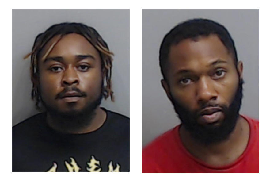 Photos provided by the Fulton County Sheriff's Office show Chisom Kingston, 23, left, and John Wade, 33, who were arrested Thursday, July 2, 2020, on suspicion of arson in the burning of an Atlanta Wendy's restaurant where a police officer fatally shot Rayshard Brooks.