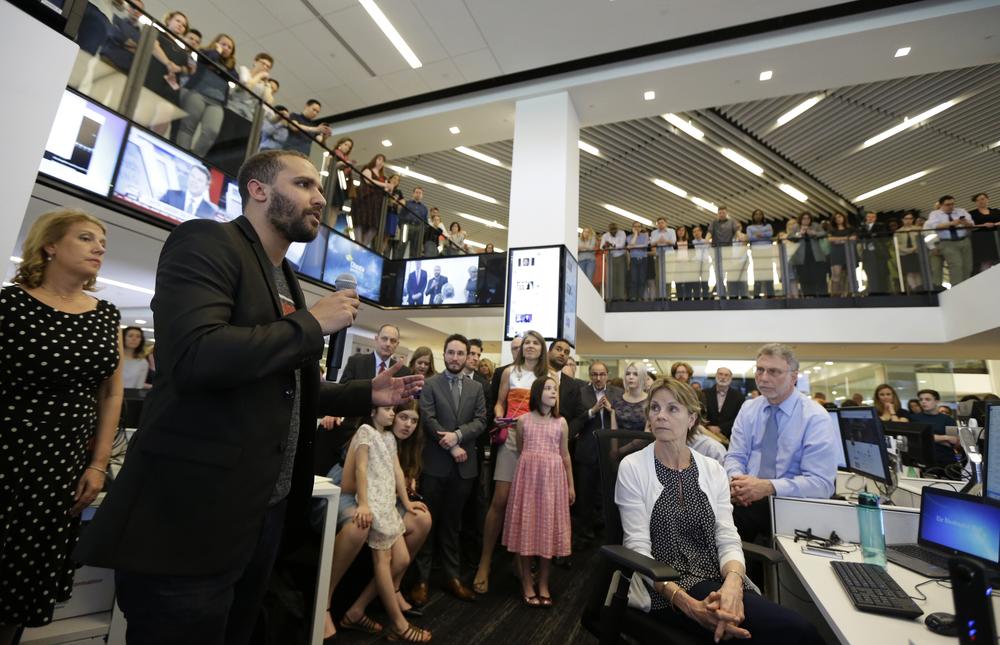 Wesley Lowery of The Washington Post speaks after winning the 2016 Pulitzer Prize for National Reporting. He and his colleagues received the honor for creating and using a national database to illustrate police shootings.