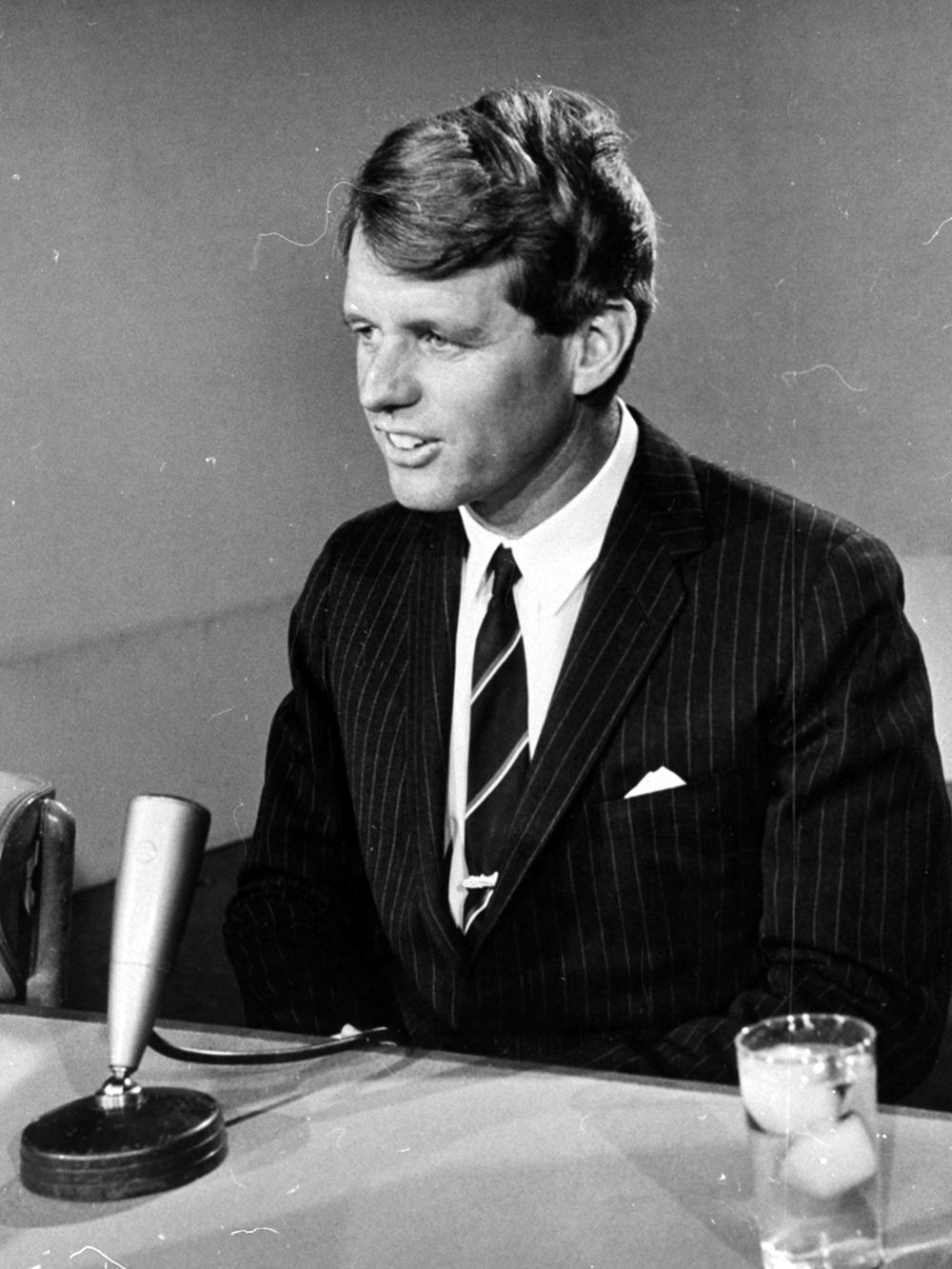 Senator Robert F. Kennedy, D-NY, is shown in this undated photo, testifying at a Senate hearing in Washington, D.C. 