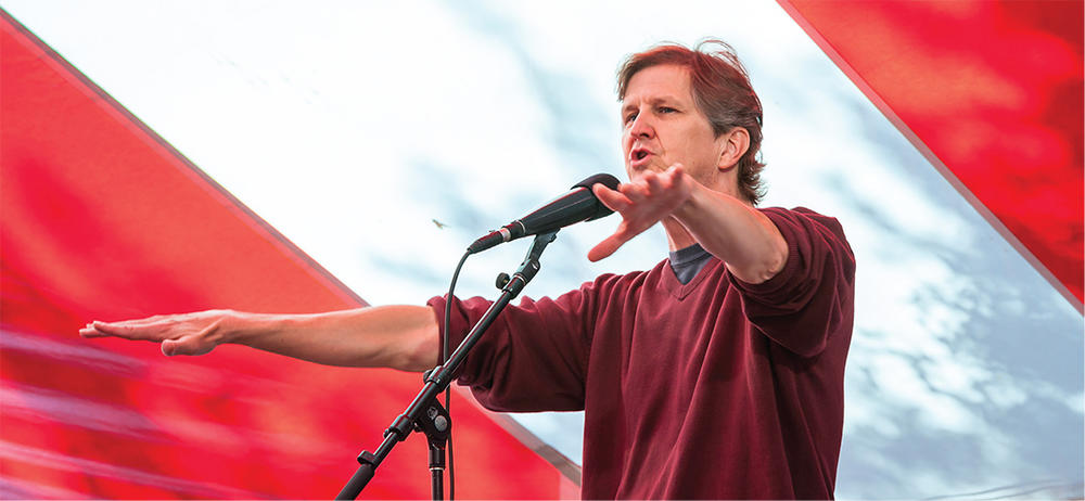 Comedian and storyteller Andy Offutt Irwin is a featured storyteller at the 2019 Big Fibbers Storytelling Festival.