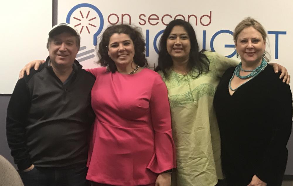 The Breakroom panel (l to r): Amber Scottt, Robbie Medwed, host Celeste Headlee, and Steve Brown.