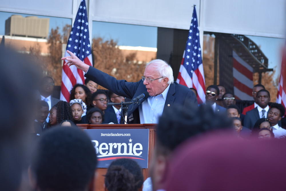 Vermont Sen. Bernie Sanders speaks at Morehouse College Thursday, Nov. 21, 2019