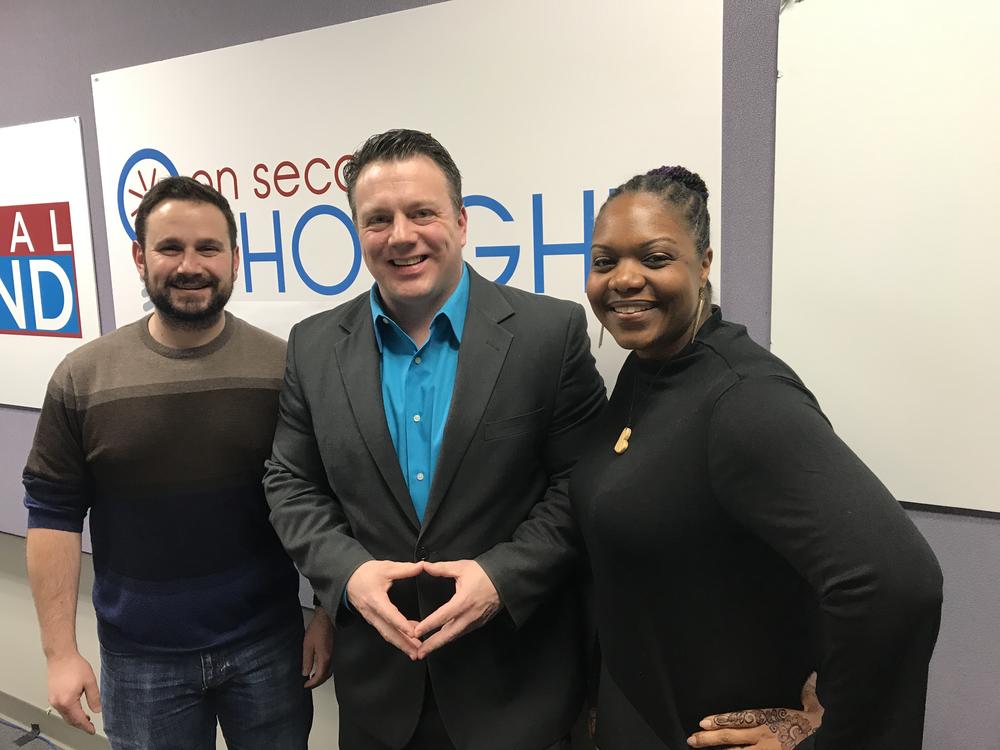 Our Breakroom gang: (left to right) Robbie Medwed, Greg Williams, and Nicki Salcedo (not pictured, Anya Silver)