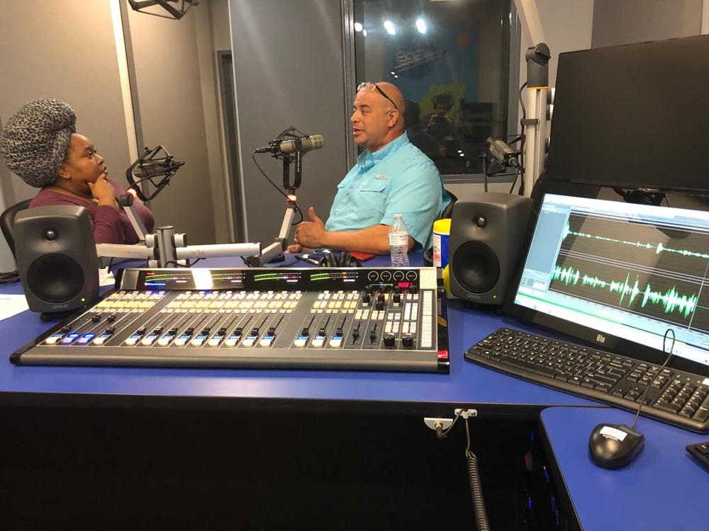 GPB's Kalena Boller talks with voice actor Bob Carter at Georgia Public Broadcasting. His works includes a large number of anime and video game projects.