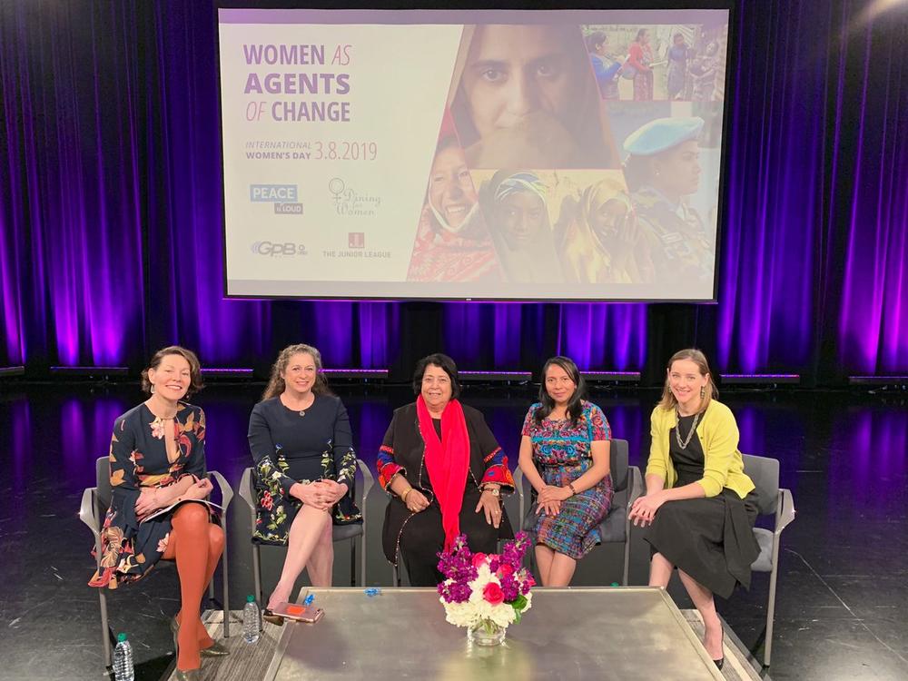 <i>On Second Thought</i> host Virginia Prescott moderated a panel for International Women's Day, "Women as Agents of Change."