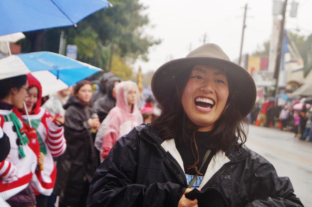 A woman watched the Halloween parade in Little 5 Points.