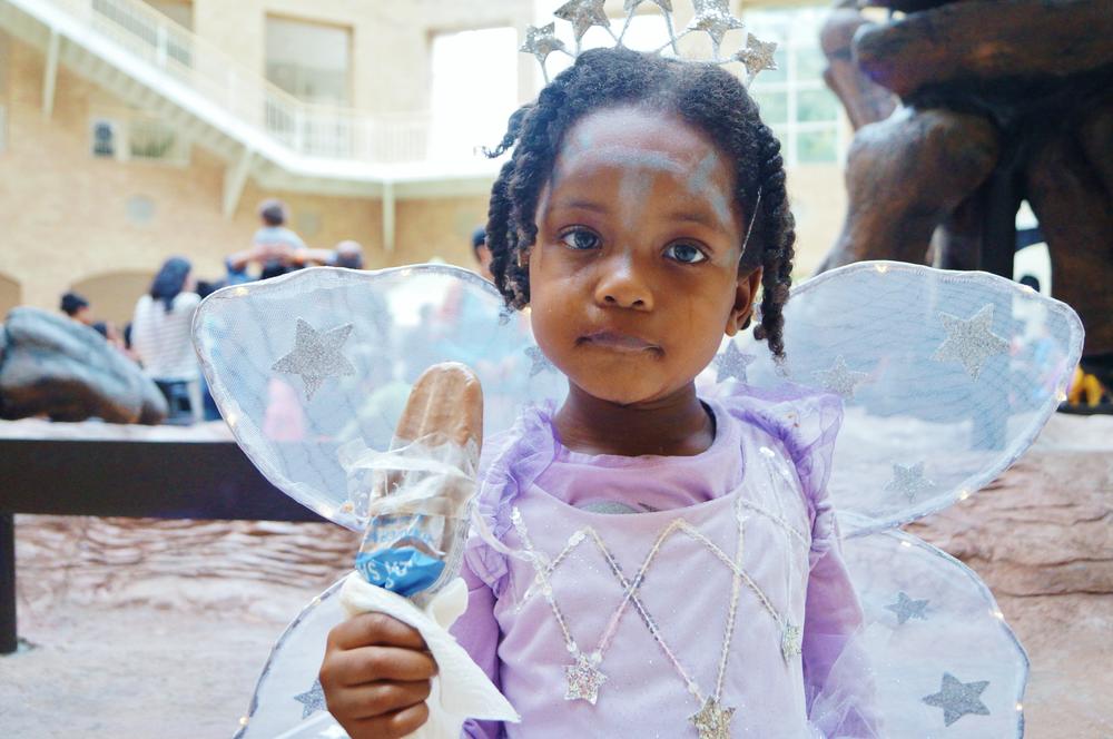 Brooklyn ate a frozen treat at the Fernbank Museum of Natural History.