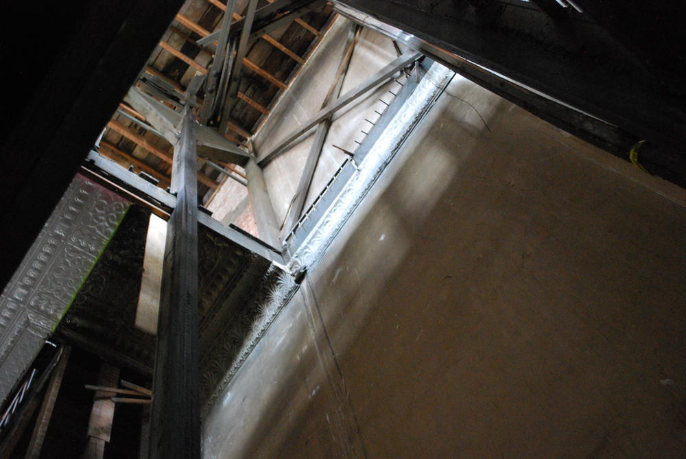 The shaft of an old elevator in Rome, Georgia. 