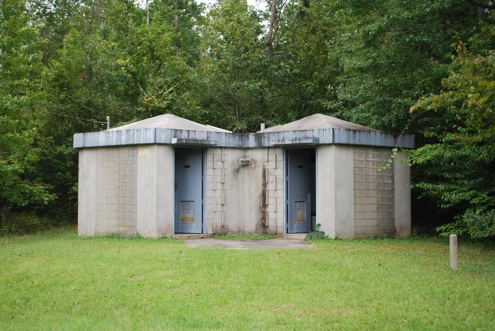 The bathrooms at Arrowhead Park are designed to shelter people from storms.