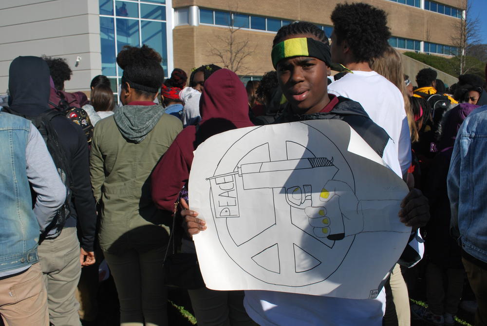 Rashawn Collins, 16, at Maynard Jackson High School in East Atlanta