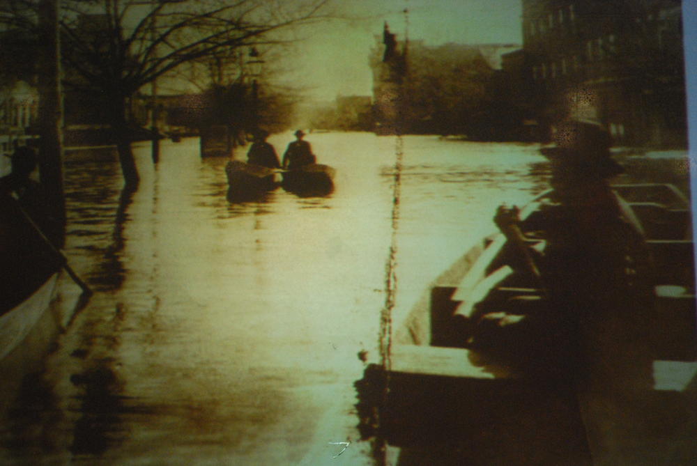 Romans boat down Broad Street in the late 19th century. 
