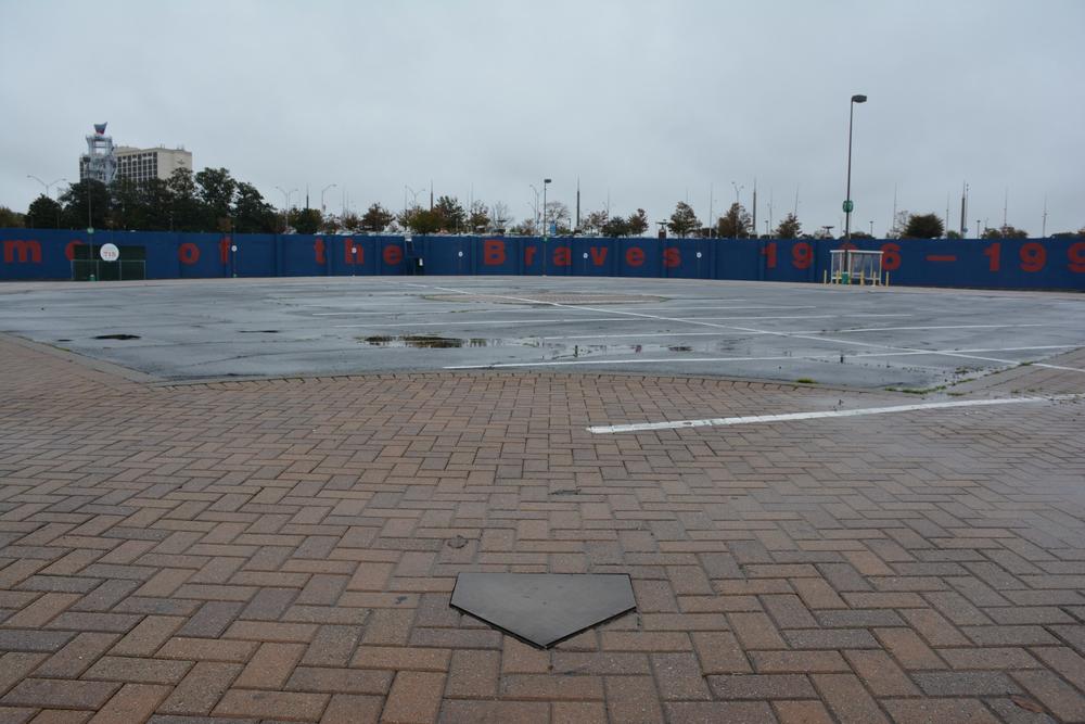 The site of the Braves' home before Turner Field--Atlanta-Fulton County Stadium. Now, it's a parking lot.