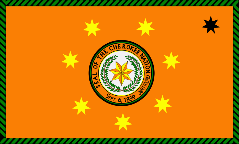 The flag of the Cherokee Nation (of Oklahoma)