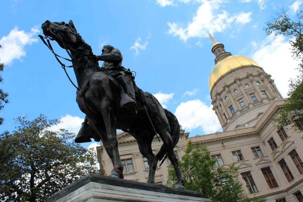 Outside the Georgia State Capitol building.