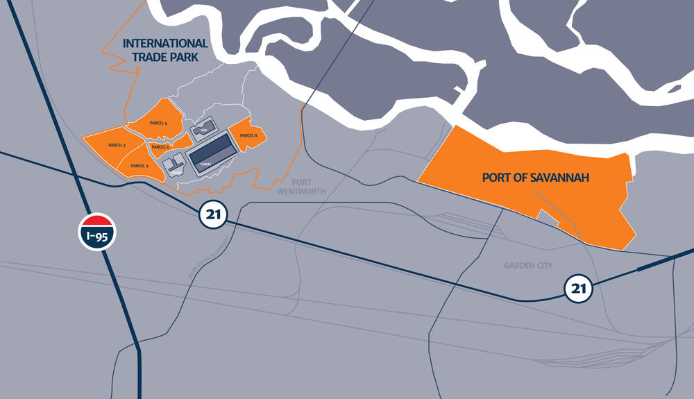 Diagram of new development at GPA's Savannah River International Trade Park.