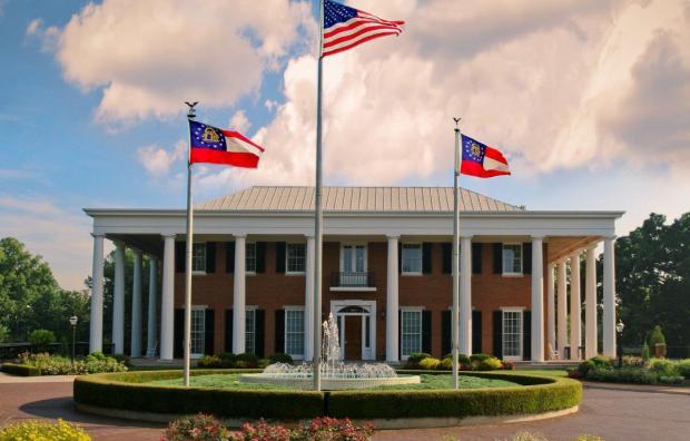 The Governor's Mansion in Atlanta Georgia is a a three-floor, 30-room, Greek Revival style home built in 1967, stands on approximately 18 acres in northeast Atlanta.