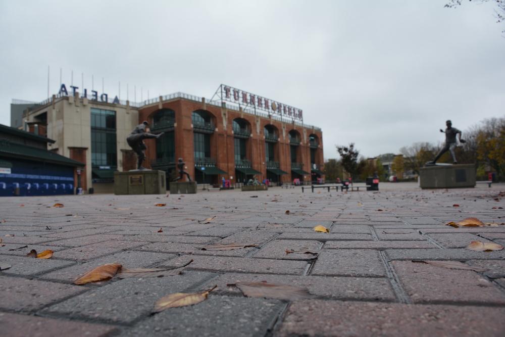 The front plaza of Turner Field. Nobody knows what will happen with the stadium once the Atlanta Braves leave in 2016. 