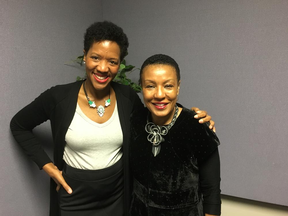 Host Leah Fleming (left) sits down with Leah Ward Sears (right), former Chief Justice of the GA Supreme Court.