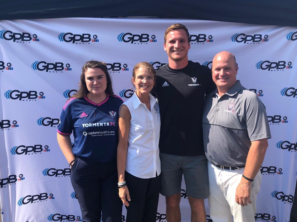 [from left to right] Bernadette O'Donnell, Netra Van Tassell, Micah Bledsoe and Darin Van Tassell joined GPB's Rickey Bevington to speak about Tormenta FC.