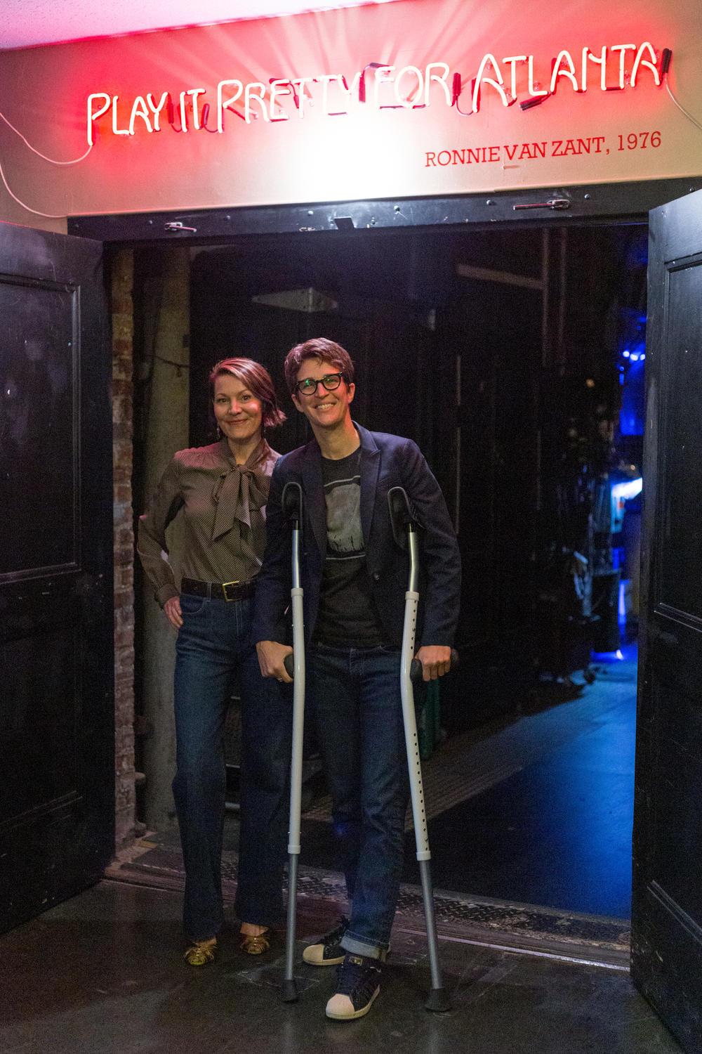 Rachel Maddow and Virginia Prescott at the Fox Theater on Oct. 13