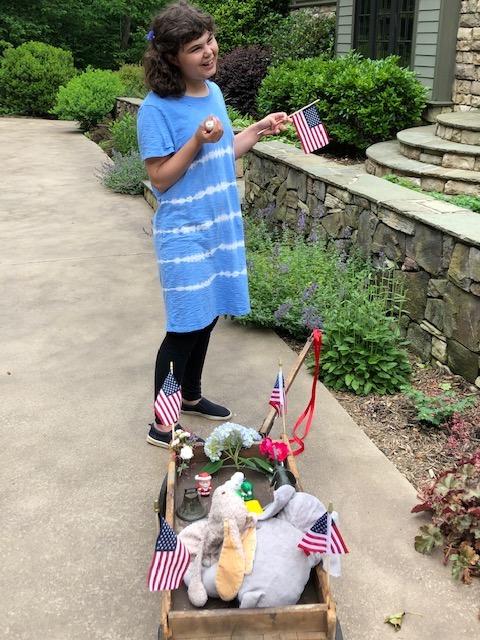 Sadie during her one-woman Memorial Day parade.