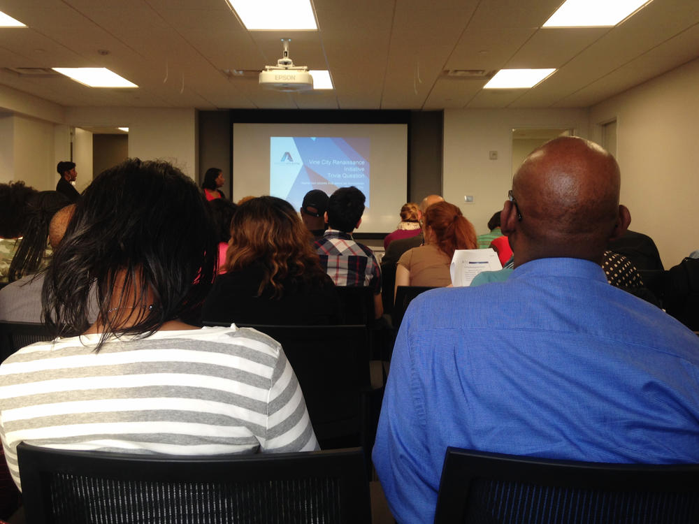 Prospective home buyers learn about the Vine City Renaissance Initiative and Invest Atlanta's other homebuyer incentive programs.