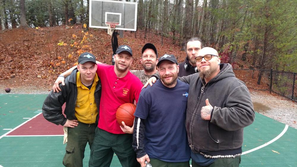 Members of Oregon-based Diamond Fire at Ramah Darom, a Jewish camp in Clayton, Georgia. They stayed here when they weren't out trying to contain wildfires in the North Georgia mountains.