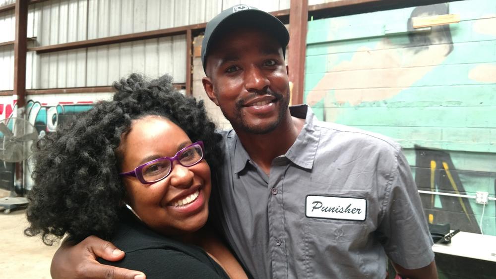 Taraja Ramsess with host Kalena Boller at his workshop in Atlanta.