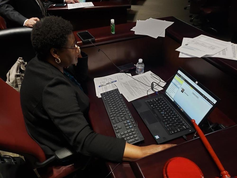 Council President Felicia Moore presided over the council remotely.