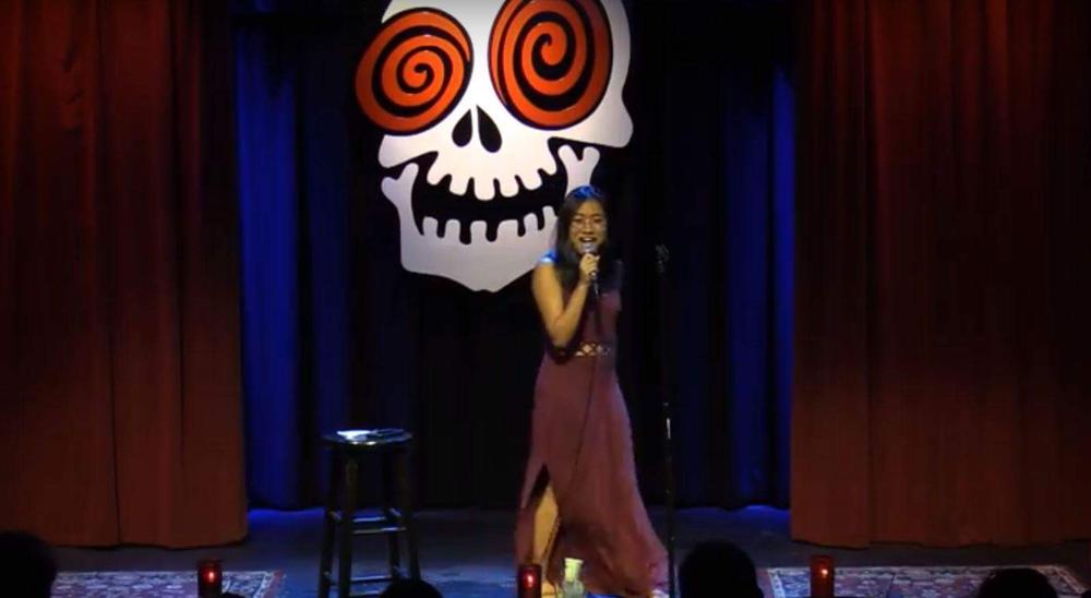 On Second Thought intern Monique Bandong performs stand-up comedy at the Laughing Skull in Atlanta.