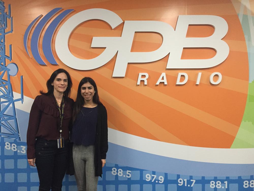 Jamily Aly Pons (right), a university student from Puerto Rico, does research in Georgia Tech's Economic Development Lab, for which Monica Novoa (left) is program manager.