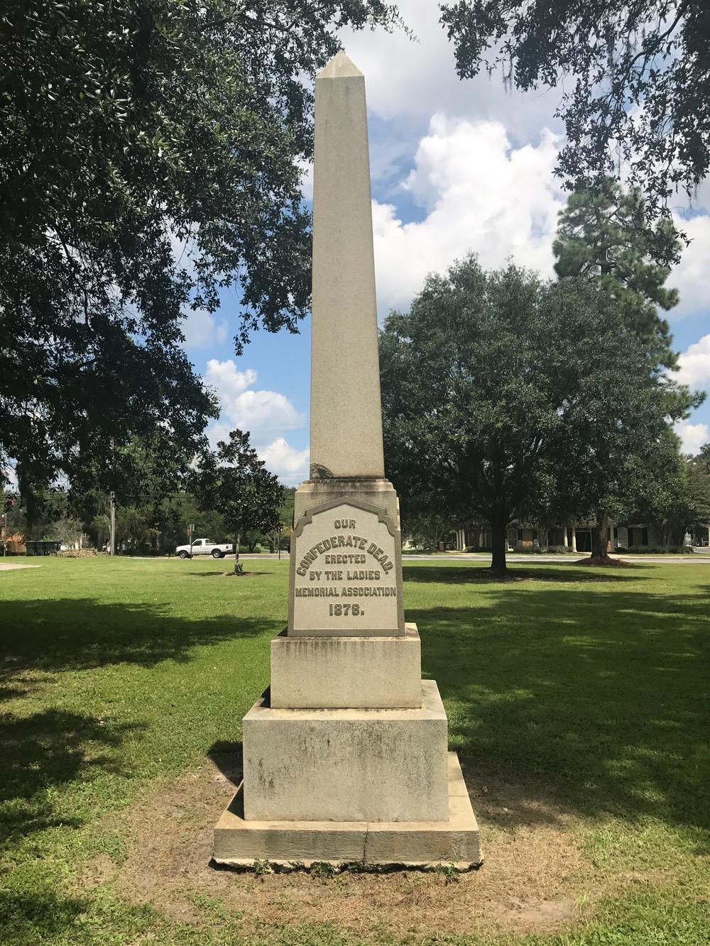 A Confederate Monument at the Brooks County Courthouse. 
