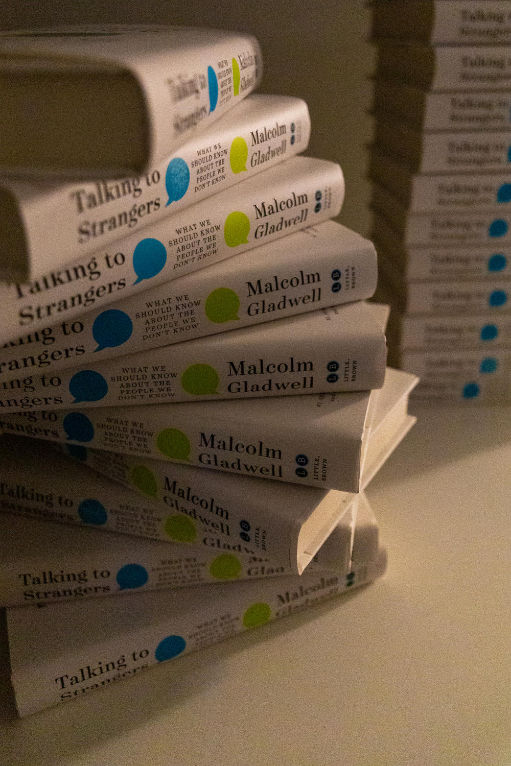 A collection of Malcolm Gladwell's newest book, "Talking to Strangers."