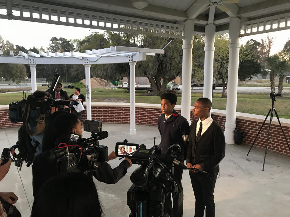 In March Savannah State students Schonn Franklin and David Cunningham organized a vigil and media event to call attnention to gun violence on campus. 