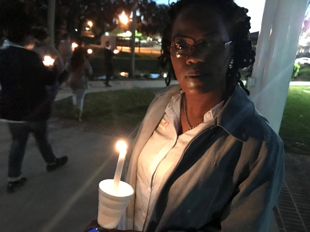 Beverly Trotter lives in Savannah. She attended the campus vigil in March. She said she started participating in protests against gun violence after a family member was shot to death in Macon. He was 18. 