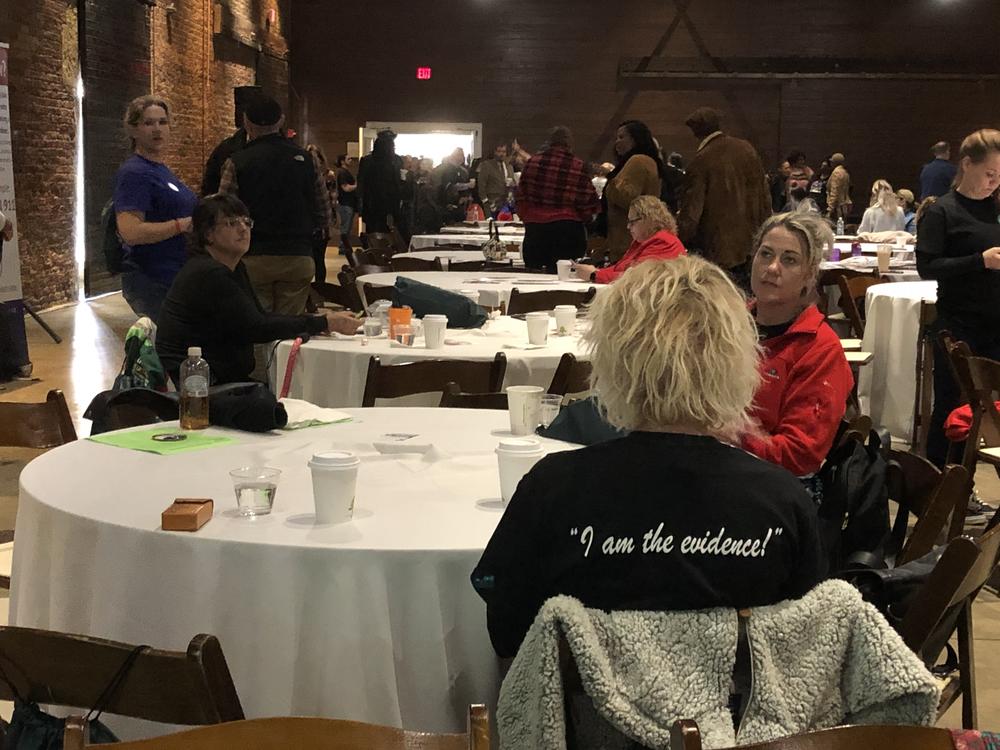 Members of the addiction recovery community gather Jan. 28, 2020, at the Georgia Freight Depot in Atlanta.