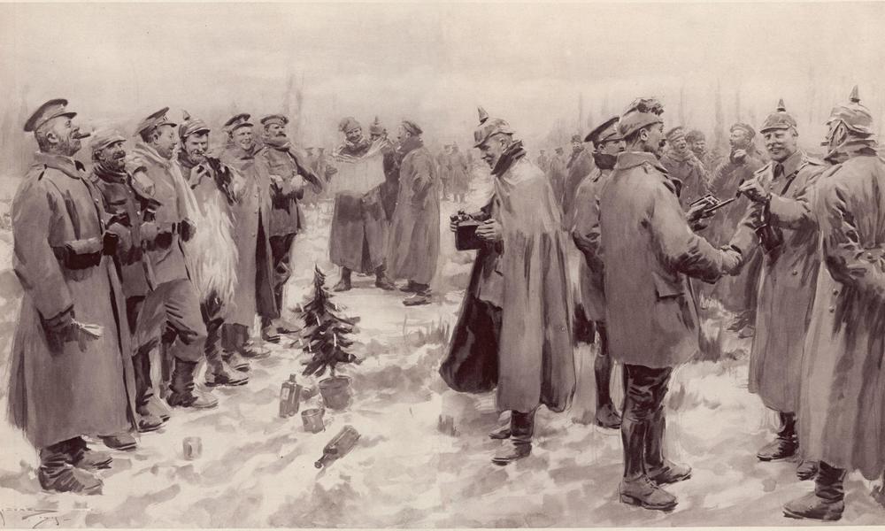 An illustration of the 1914 Christmas Truce from The Illustrated London News.