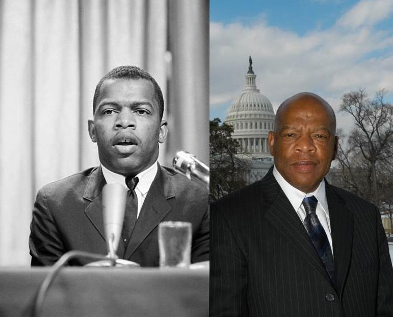 John Lewis in 1964 (l) and in 2006 (r)