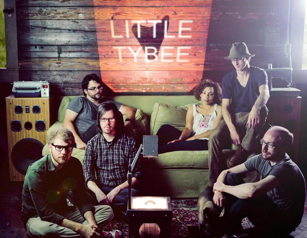 Members of Little Tybee (l to r): Ryan Donald (electric bass), Pat Brooks (drummer), Chris Case (keyboard), Nirvana Kelly (violin), Brock Scott (guitar, vocals) and Josh Martin (guitar)
