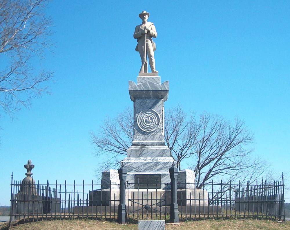 The Confederate statue watches over Myrtle Hill Cemetery in Rome, Georgia.