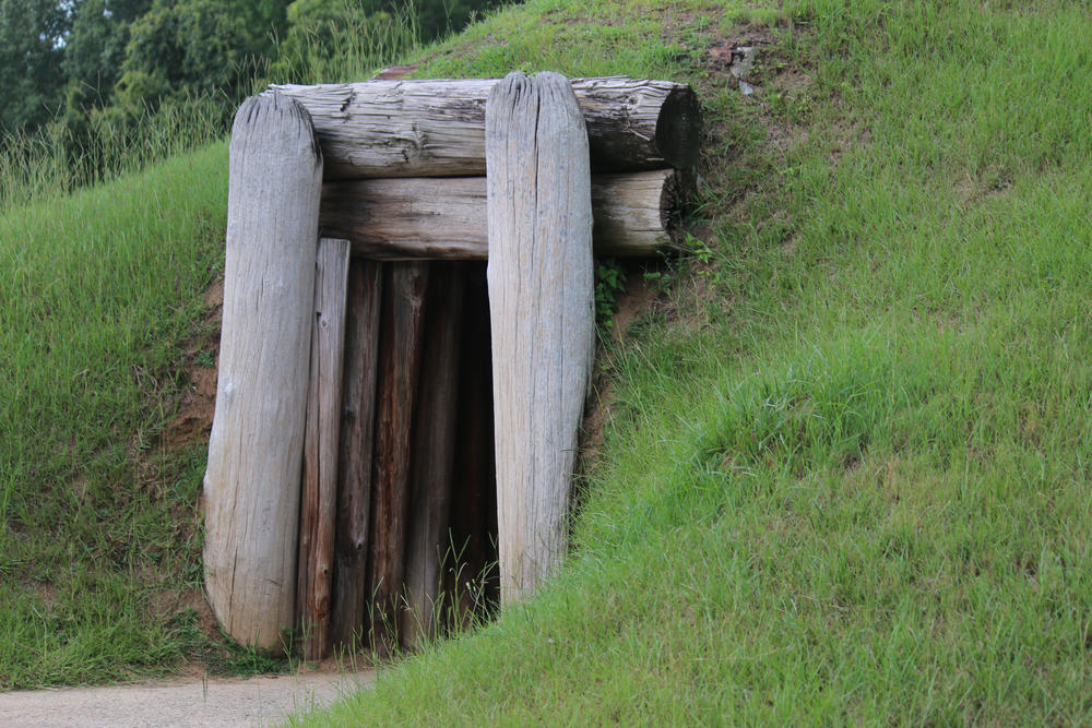 Entrance to the Earth Lodge at Ocmulgee Mounds National Historical Park