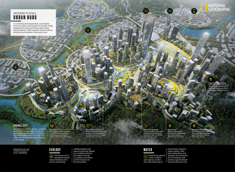 In its special April issue on cities, National Geographic maps out the future of urban life.