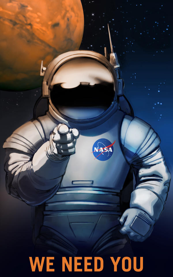 NASA Mars exploration poster.