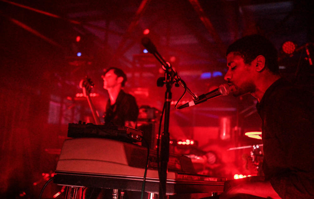 Ryan Mahan (left) and Franklin James Fisher (right) of the Atlanta-based group, Algiers.