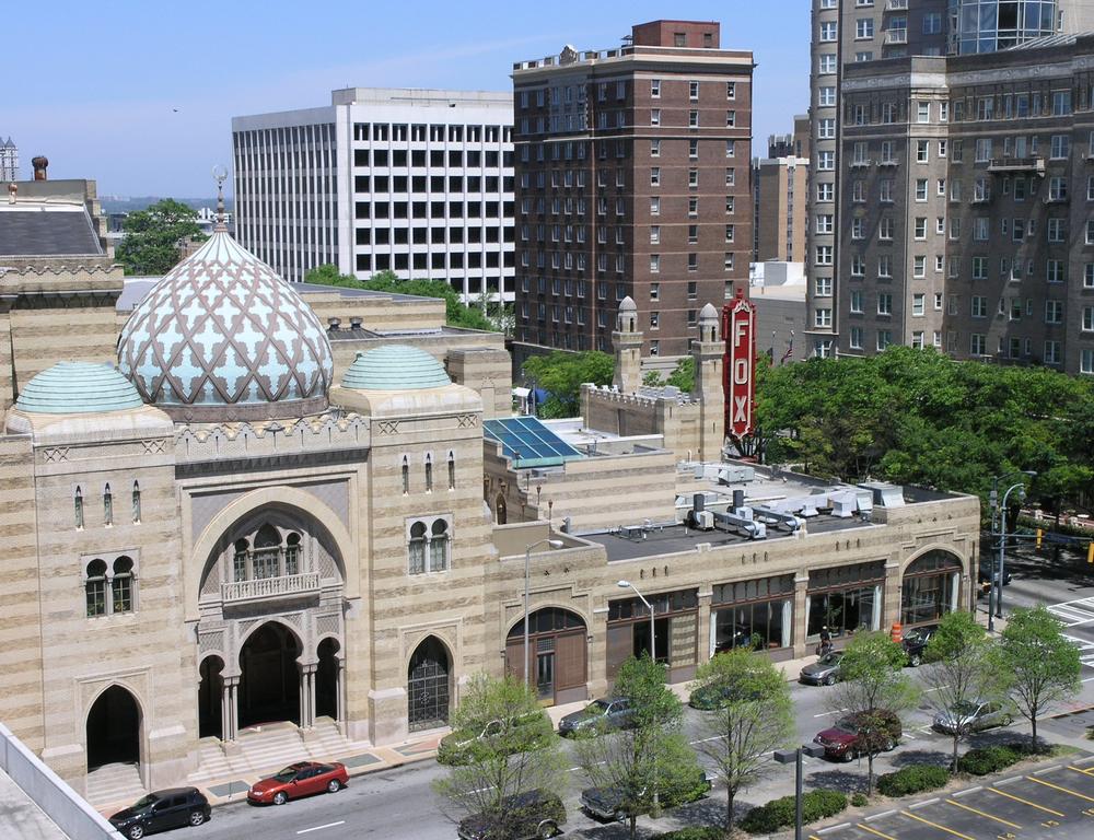 The Fox Theatre sits in the Midtown section of Atlanta.