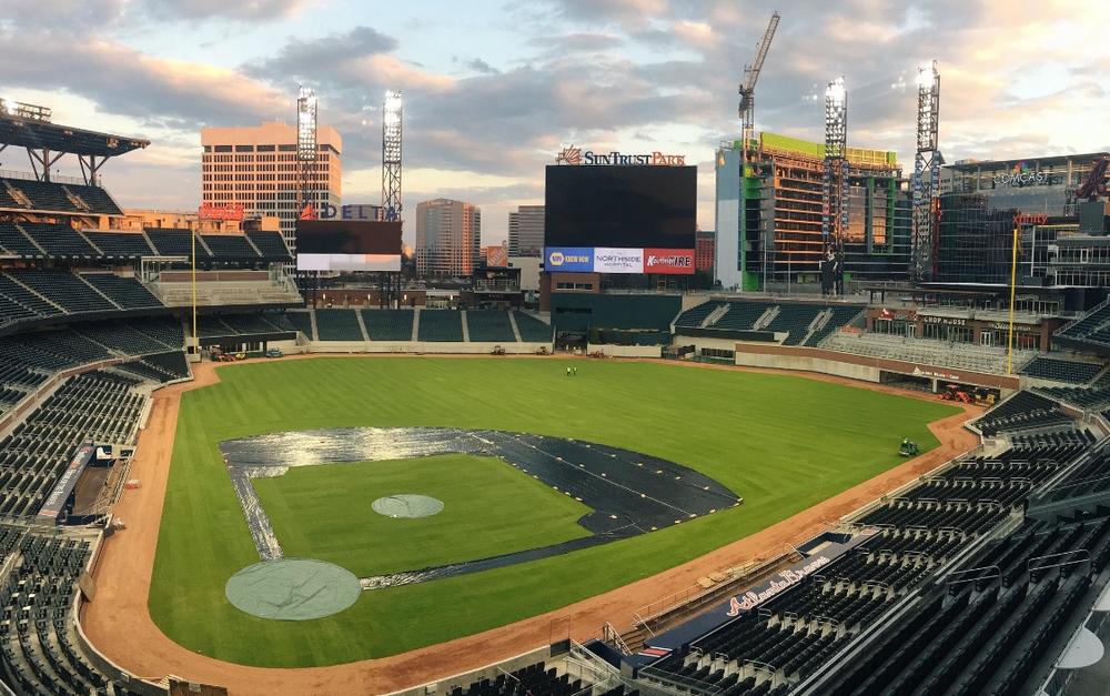 The field at SunTrust Park, the new home of the Atlanta Braves.